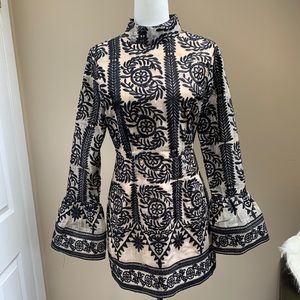 Missguided Black Lace Frill Sleeve Shift Dress